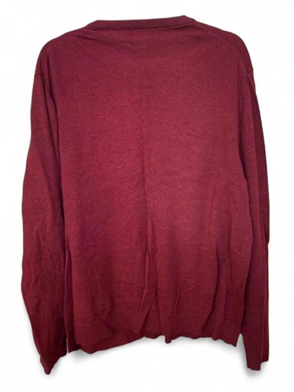 Alfani Men’s V-Neck Cotton Blend Knit Sweater - Burgundy